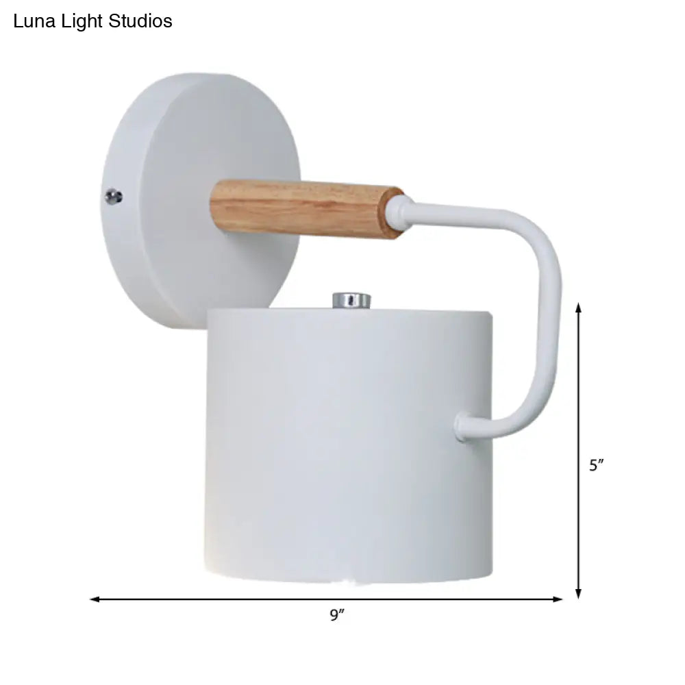 Aplique de pared contemporáneo DecorBites™ de metal - Cilíndrico de 12,7 cm de ancho - Gris/Blanco/Verde - Se monta sobre la mesa