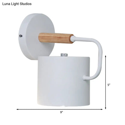 Aplique de pared contemporáneo DecorBites™ de metal - Cilíndrico de 12,7 cm de ancho - Gris/Blanco/Verde - Se monta sobre la mesa