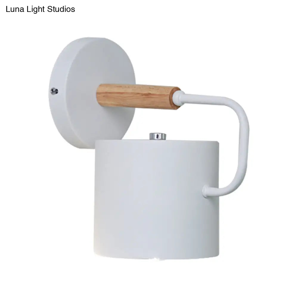 Aplique de pared contemporáneo DecorBites™ de metal - Cilíndrico de 12,7 cm de ancho - Gris/Blanco/Verde - Se monta sobre la mesa