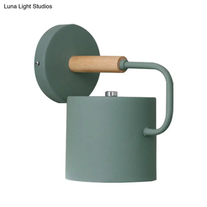 Aplique de pared contemporáneo DecorBites™ de metal - Cilíndrico de 12,7 cm de ancho - Gris/Blanco/Verde - Se monta sobre la mesa