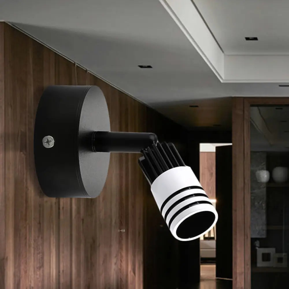 Aplique de pared LED contemporáneo DecorBites™ de metal en blanco y negro - Luz cálida/blanca