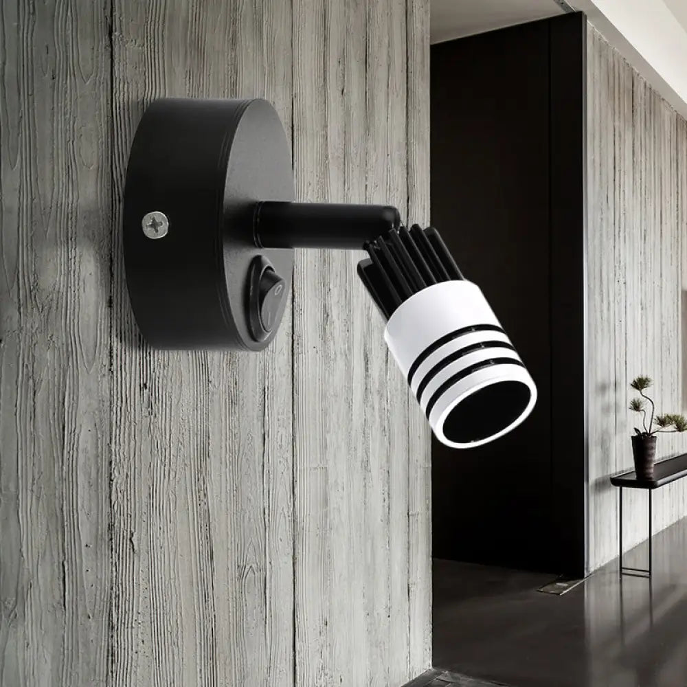 Aplique de pared LED contemporáneo DecorBites™ de metal en blanco y negro - Luz cálida/blanca