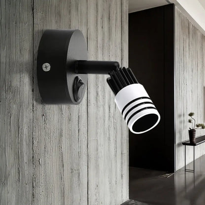 Aplique de pared LED contemporáneo DecorBites™ de metal en blanco y negro - Luz cálida/blanca