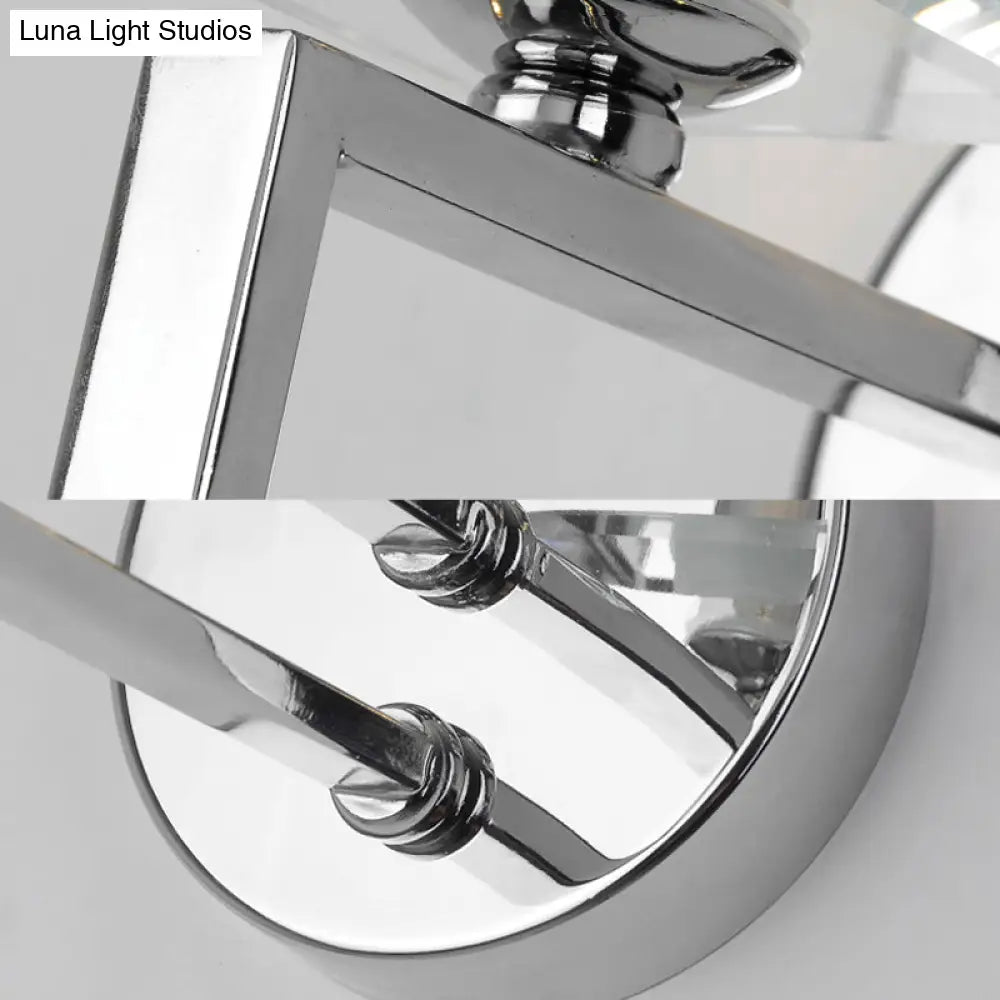 DecorBites™ DecorBites™ Contemporary Metal Wall Sconce - Cubic Design with Clear Crystal Block - Chrome Finish