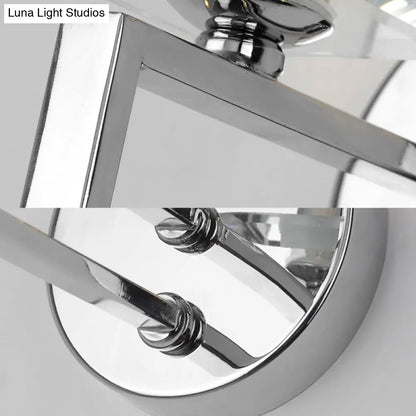 DecorBites™ DecorBites™ Contemporary Metal Wall Sconce - Cubic Design with Clear Crystal Block - Chrome Finish