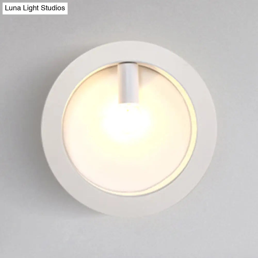 Aplique de pared contemporáneo DecorBites™ de metal con pantalla cuadrada/redondeada - Iluminación de baño de 1 luz en blanco y negro