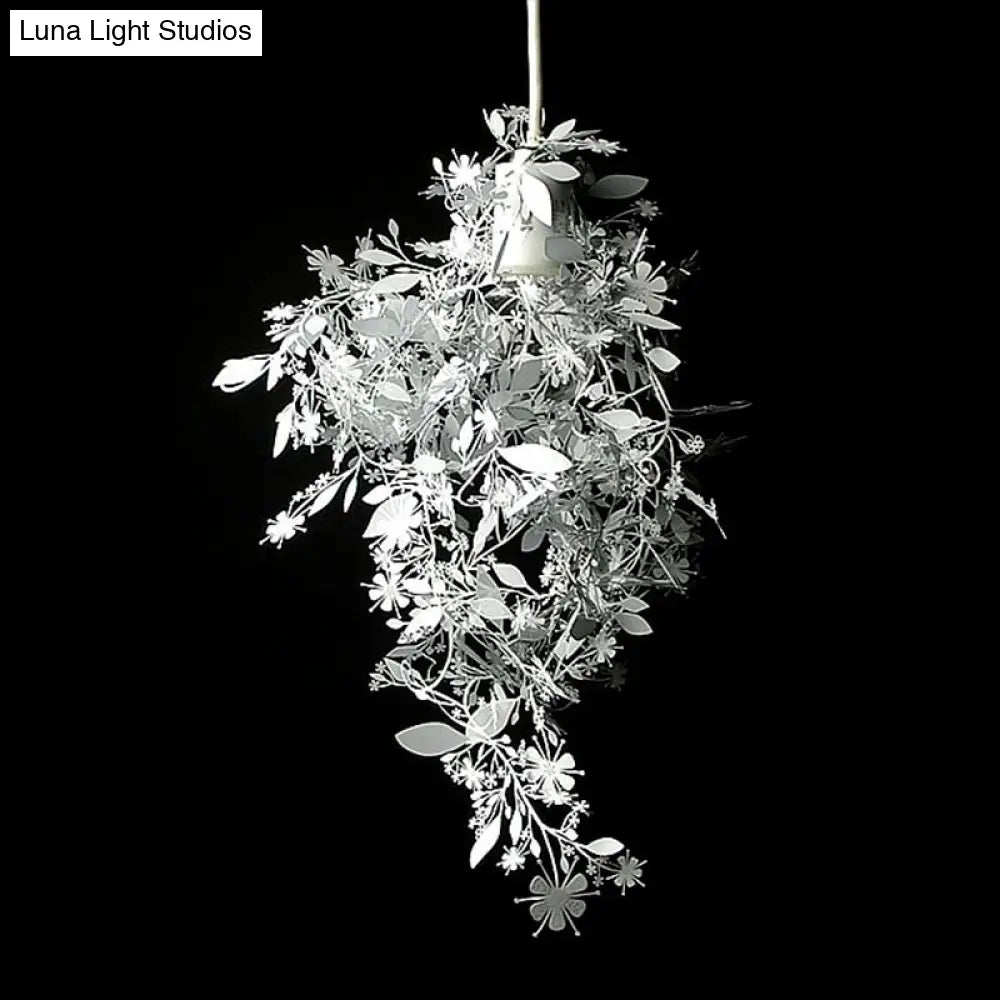 Contemporary Metallic Chrome Garland Pendant Light - 1-Light Ceiling Suspension Lamp