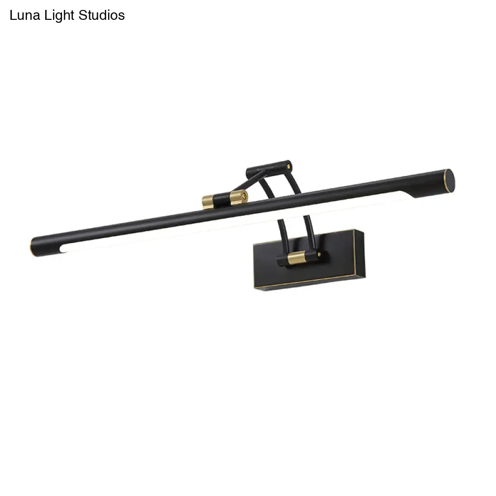 DecorBites™ Contemporary Metallic LED Vanity Light with Mirror Cabinet – Black Sconce