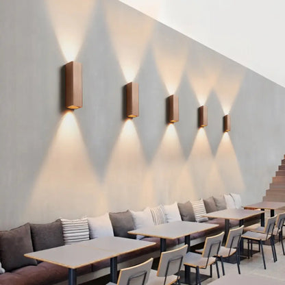 DecorBites™ DecorBites™ Contemporary Metallic LED Wall Sconce in Bronze/Gold/Coffee for Living Room - Mountable Up & Down Light