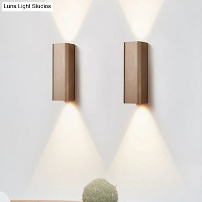 DecorBites™ DecorBites™ Contemporary Metallic LED Wall Sconce in Bronze/Gold/Coffee for Living Room - Mountable Up & Down Light