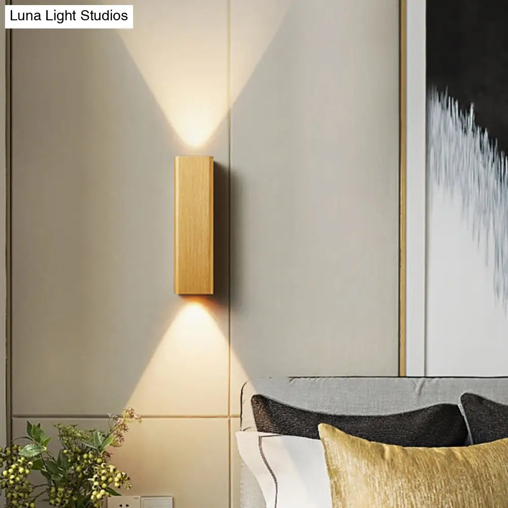 DecorBites™ DecorBites™ Contemporary Metallic LED Wall Sconce in Bronze/Gold/Coffee for Living Room - Mountable Up & Down Light