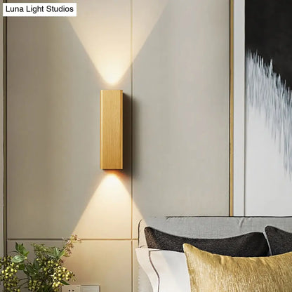 DecorBites™ DecorBites™ Contemporary Metallic LED Wall Sconce in Bronze/Gold/Coffee for Living Room - Mountable Up & Down Light