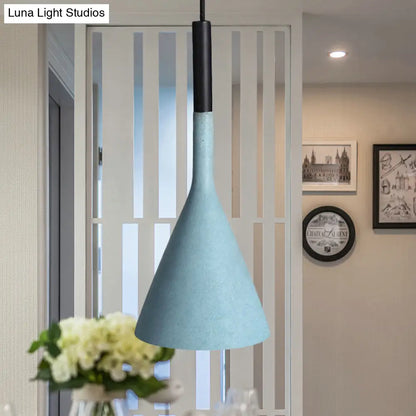 Contemporary Metallic Pendant Lamp for Adult Bedroom with Funnel Shade and 1 Bulb