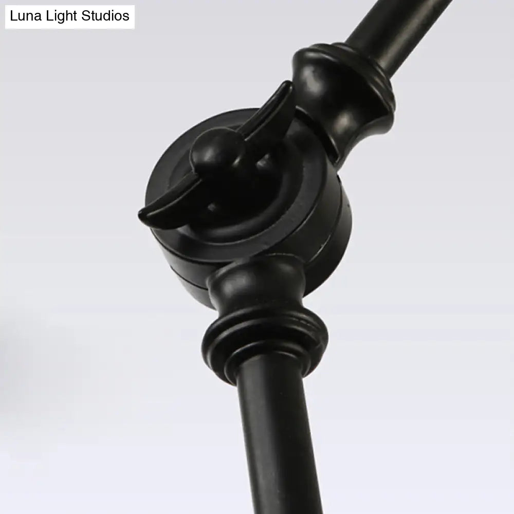 مصباح حائط معدني معاصر: ذراع قابل للتعديل، مصباح حائط مدبب لغرفة النوم باللون الأسود/الصدأ