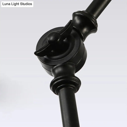 مصباح حائط معدني معاصر: ذراع قابل للتعديل، مصباح حائط مدبب لغرفة النوم باللون الأسود/الصدأ