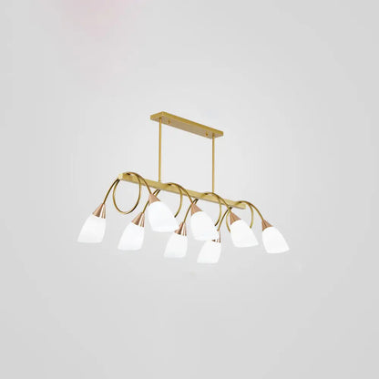 Lámpara colgante contemporánea de cristal opalino DecorBites™ - Lámpara de isla con pantalla de tulipán, ideal para restaurantes