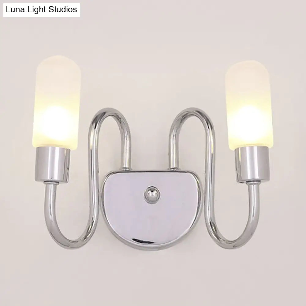 DecorBites™ Contemporary Milk Glass Pill Sconce with Chrome LED Flush Mount - 2/3 Lights