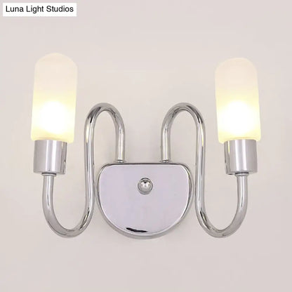 DecorBites™ Contemporary Milk Glass Pill Sconce with Chrome LED Flush Mount - 2/3 Lights