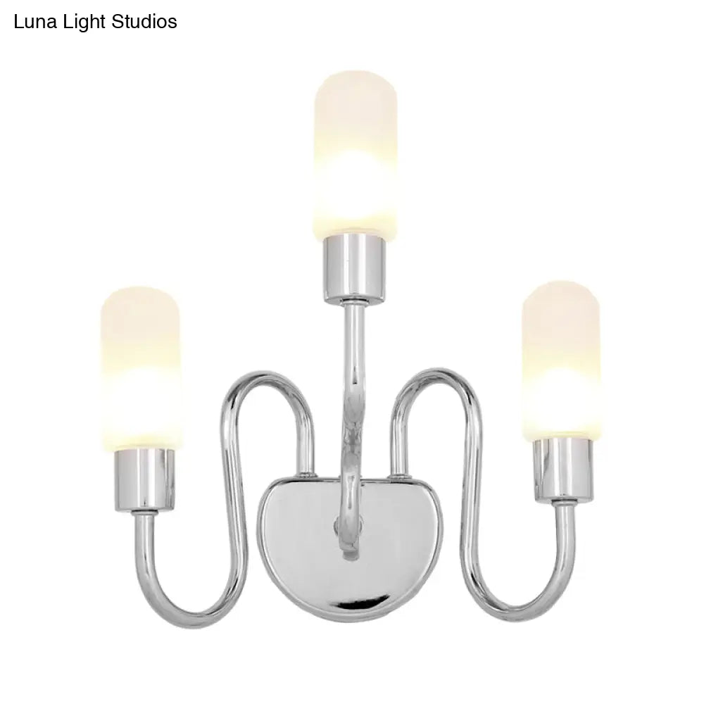 DecorBites™ Contemporary Milk Glass Pill Sconce with Chrome LED Flush Mount - 2/3 Lights