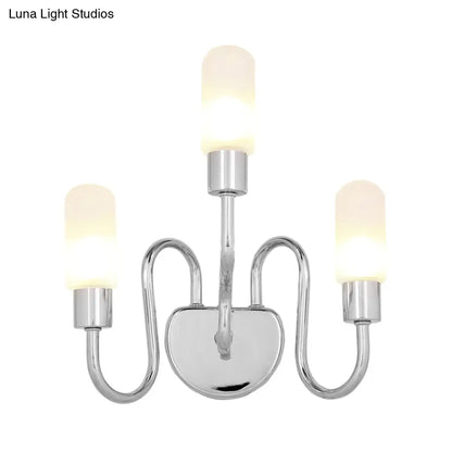 DecorBites™ Contemporary Milk Glass Pill Sconce with Chrome LED Flush Mount - 2/3 Lights