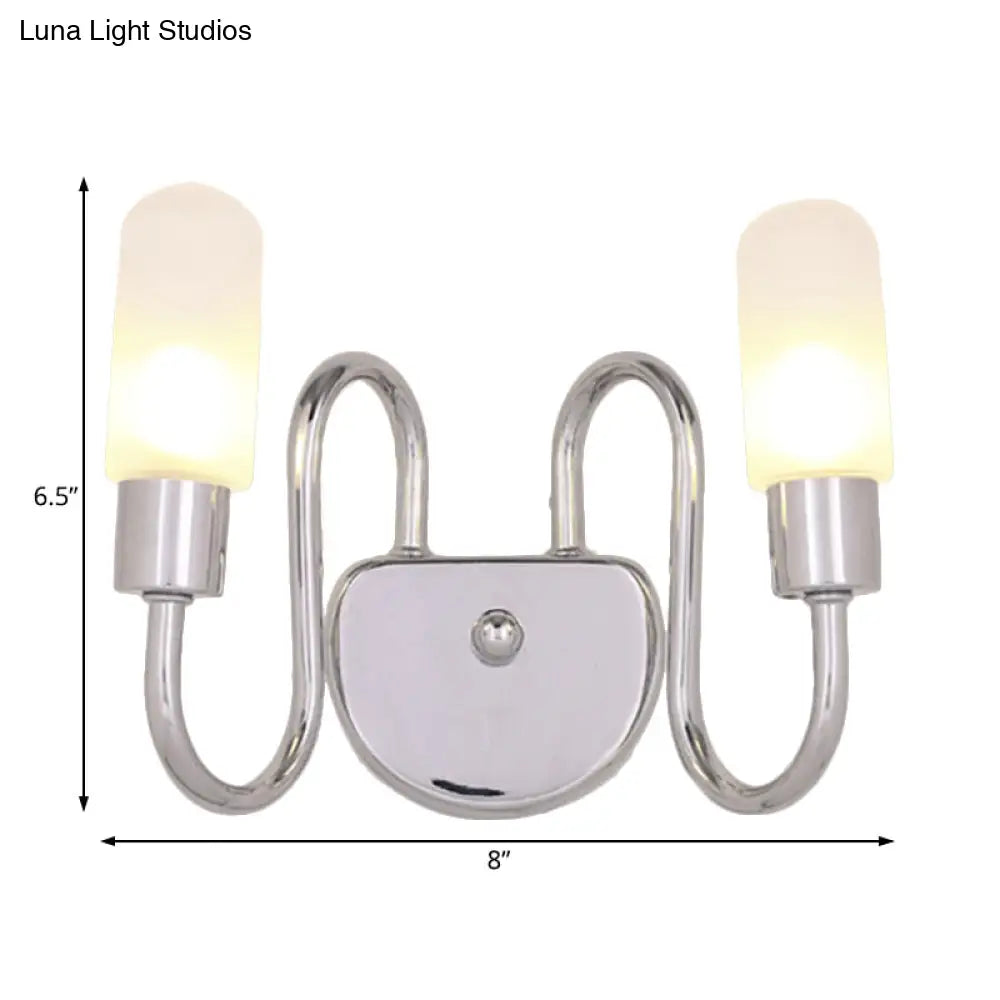 DecorBites™ Contemporary Milk Glass Pill Sconce with Chrome LED Flush Mount - 2/3 Lights