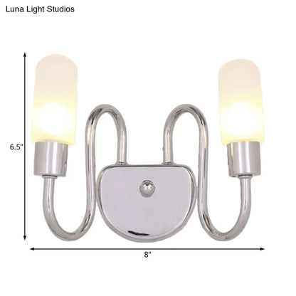 DecorBites™ Contemporary Milk Glass Pill Sconce with Chrome LED Flush Mount - 2/3 Lights