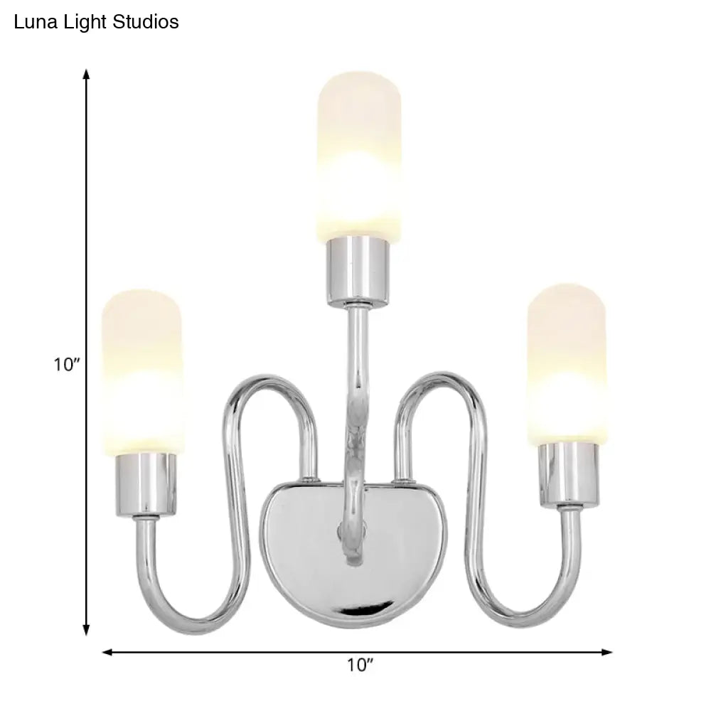 DecorBites™ Contemporary Milk Glass Pill Sconce with Chrome LED Flush Mount - 2/3 Lights