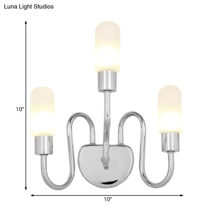 DecorBites™ Contemporary Milk Glass Pill Sconce with Chrome LED Flush Mount - 2/3 Lights