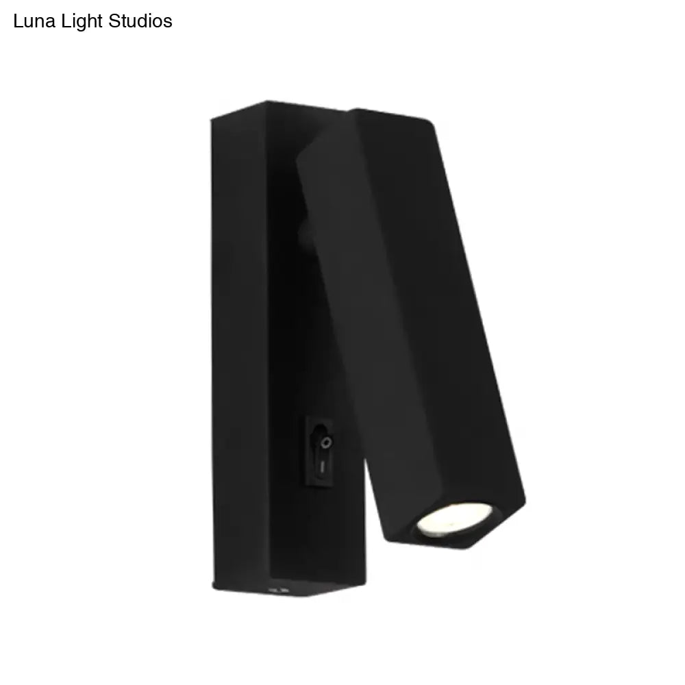 Aplique de pared mini LED contemporáneo DecorBites™ con diseño metálico giratorio - Negro/Plata/Blanco