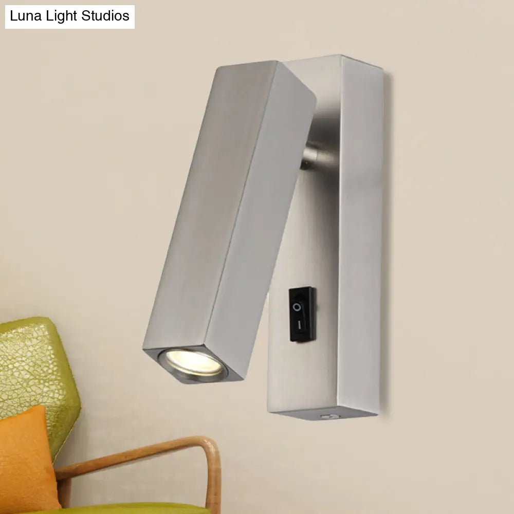 Aplique de pared mini LED contemporáneo DecorBites™ con diseño metálico giratorio - Negro/Plata/Blanco