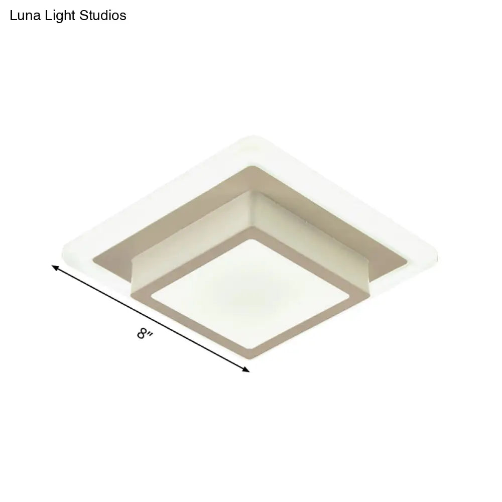 DecorBites™ DecorBites™ Contemporary Mini Round/Square Flush Mount Ceiling Light in Black/White with Metal Finish - LED Flushmount with Warm/White Light