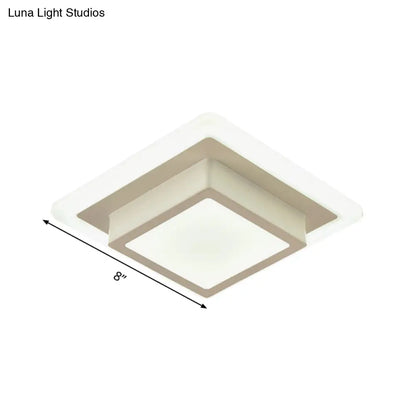 DecorBites™ DecorBites™ Contemporary Mini Round/Square Flush Mount Ceiling Light in Black/White with Metal Finish - LED Flushmount with Warm/White Light