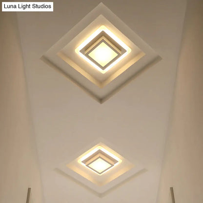 DecorBites™ DecorBites™ Contemporary Mini Round/Square Flush Mount Ceiling Light in Black/White with Metal Finish - LED Flushmount with Warm/White Light