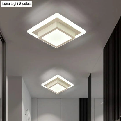 DecorBites™ DecorBites™ Contemporary Mini Round/Square Flush Mount Ceiling Light in Black/White with Metal Finish - LED Flushmount with Warm/White Light