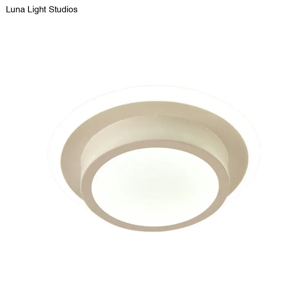 DecorBites™ DecorBites™ Contemporary Mini Round/Square Flush Mount Ceiling Light in Black/White with Metal Finish - LED Flushmount with Warm/White Light