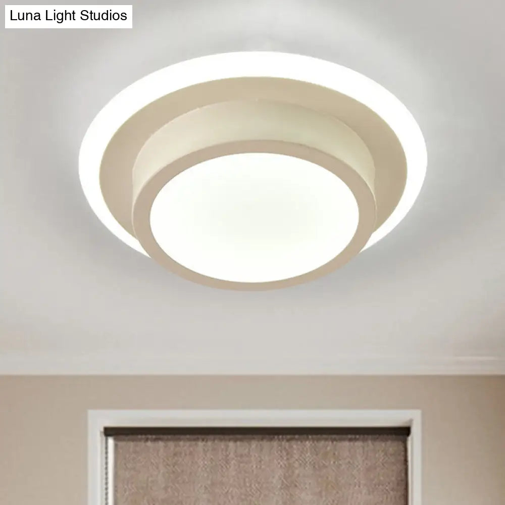 DecorBites™ DecorBites™ Contemporary Mini Round/Square Flush Mount Ceiling Light in Black/White with Metal Finish - LED Flushmount with Warm/White Light