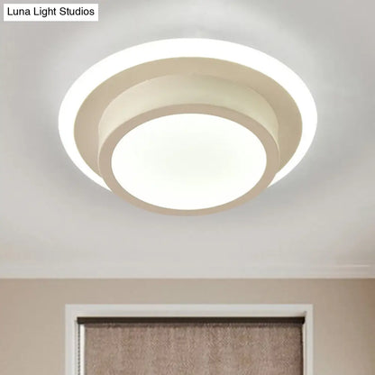 DecorBites™ DecorBites™ Contemporary Mini Round/Square Flush Mount Ceiling Light in Black/White with Metal Finish - LED Flushmount with Warm/White Light