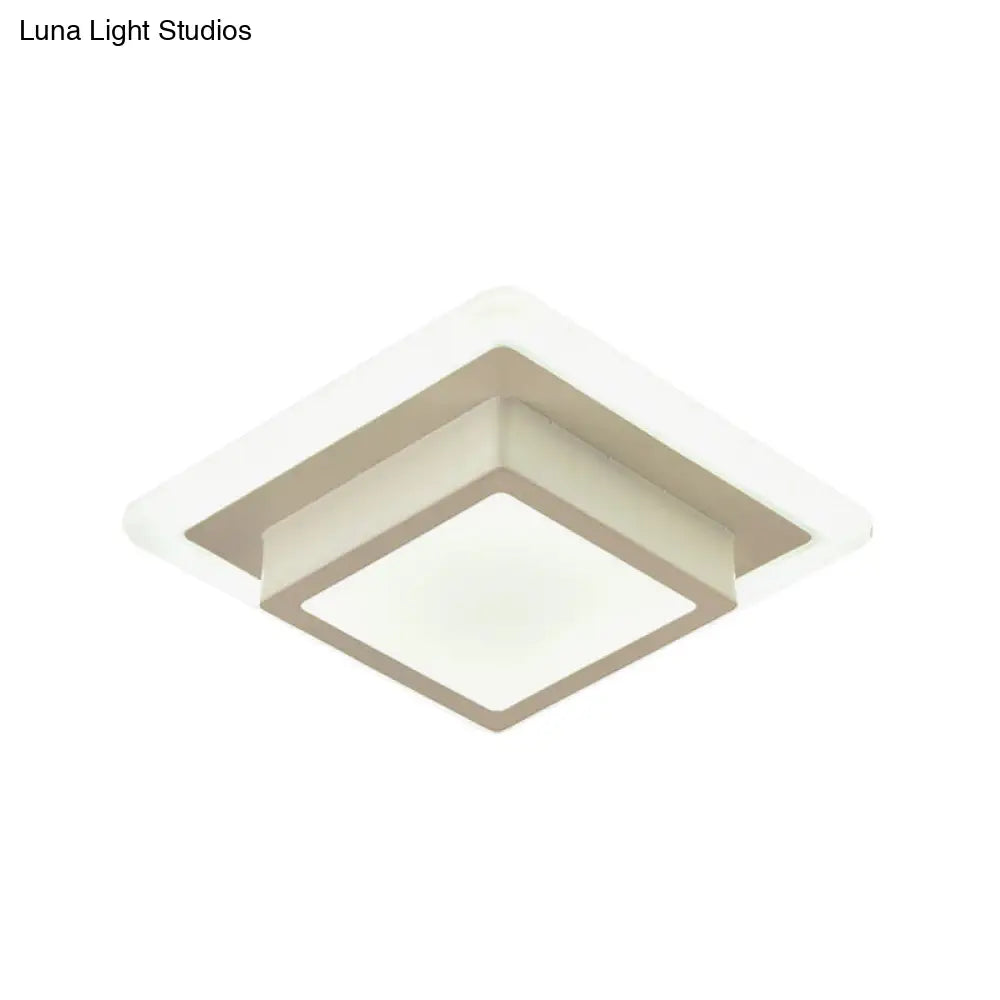 DecorBites™ DecorBites™ Contemporary Mini Round/Square Flush Mount Ceiling Light in Black/White with Metal Finish - LED Flushmount with Warm/White Light