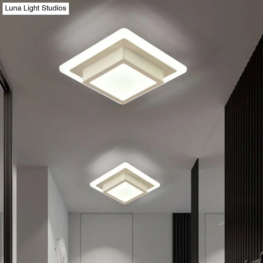 DecorBites™ DecorBites™ Contemporary Mini Round/Square Flush Mount Ceiling Light in Black/White with Metal Finish - LED Flushmount with Warm/White Light