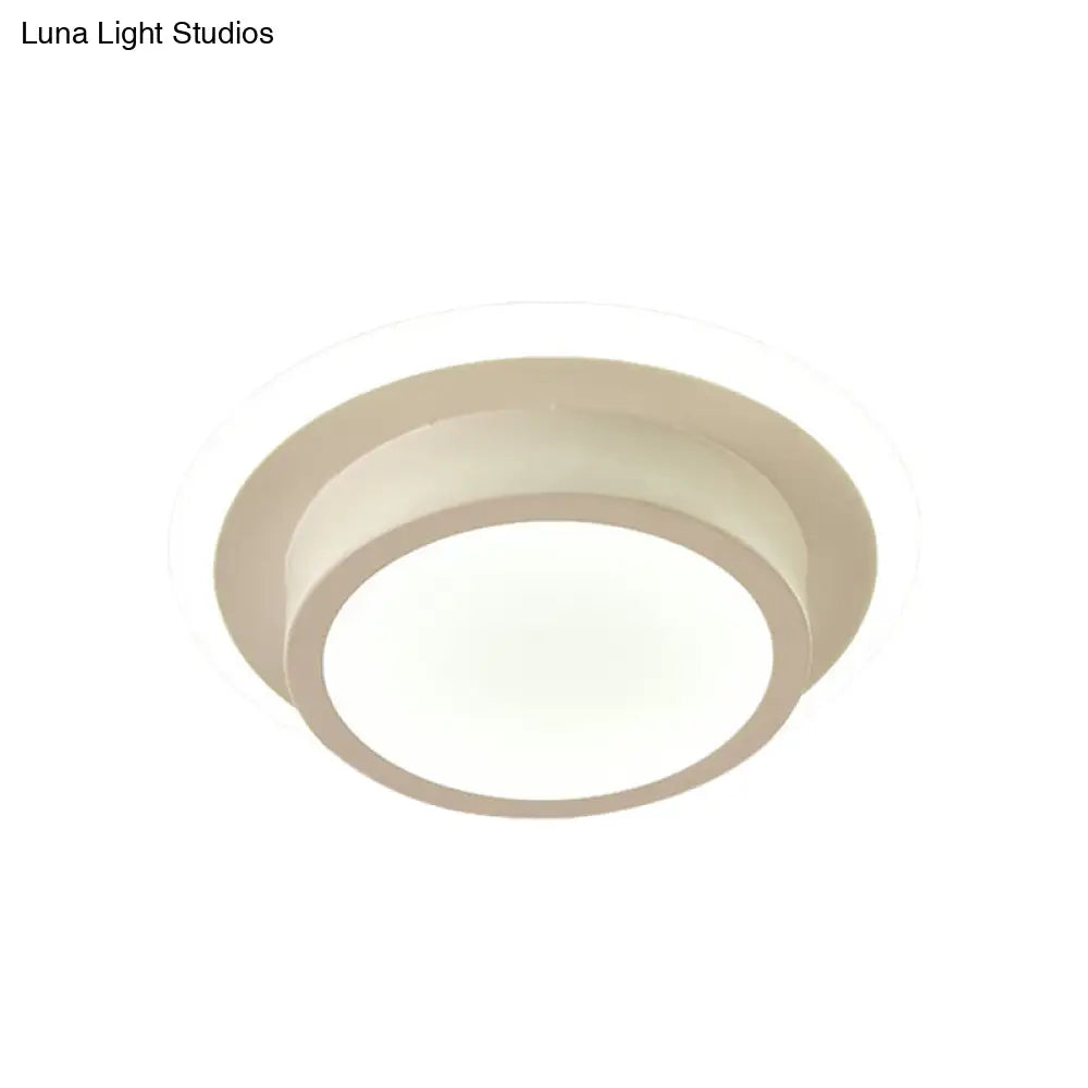 DecorBites™ DecorBites™ Contemporary Mini Round/Square Flush Mount Ceiling Light in Black/White with Metal Finish - LED Flushmount with Warm/White Light