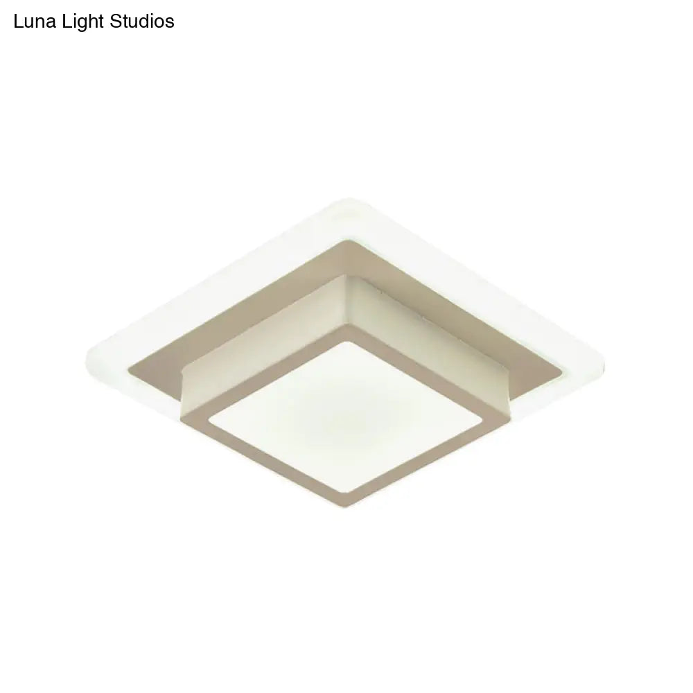 DecorBites™ DecorBites™ Contemporary Mini Round/Square Flush Mount Ceiling Light in Black/White with Metal Finish - LED Flushmount with Warm/White Light