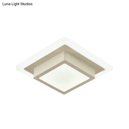 DecorBites™ DecorBites™ Contemporary Mini Round/Square Flush Mount Ceiling Light in Black/White with Metal Finish - LED Flushmount with Warm/White Light