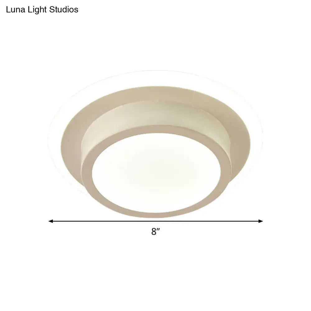 DecorBites™ DecorBites™ Contemporary Mini Round/Square Flush Mount Ceiling Light in Black/White with Metal Finish - LED Flushmount with Warm/White Light