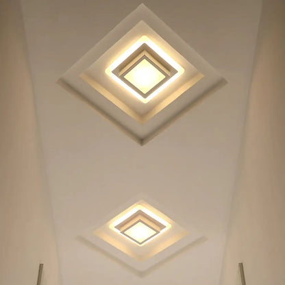 DecorBites™ DecorBites™ Contemporary Mini Round/Square Flush Mount Ceiling Light in Black/White with Metal Finish - LED Flushmount with Warm/White Light