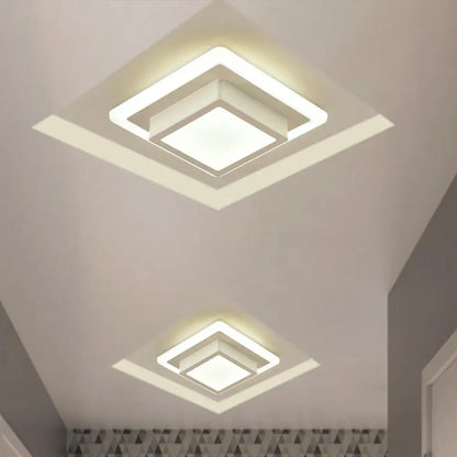 DecorBites™ DecorBites™ Contemporary Mini Round/Square Flush Mount Ceiling Light in Black/White with Metal Finish - LED Flushmount with Warm/White Light