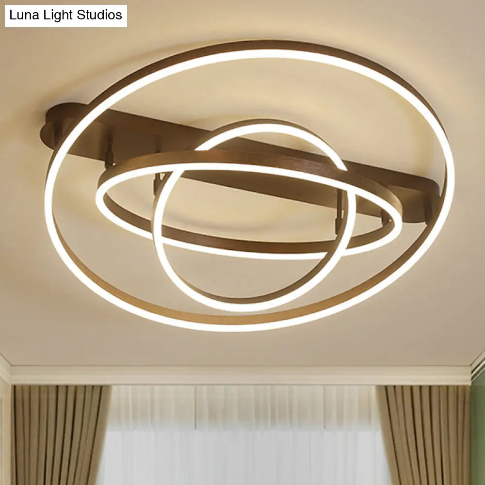 DecorBites™ Contemporary Multi Circle Metal Flush Mount Lamp With 1/2/3 Heads, White/Warm Light