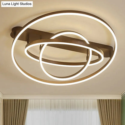 DecorBites™ Contemporary Multi Circle Metal Flush Mount Lamp With 1/2/3 Heads, White/Warm Light