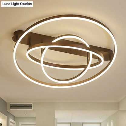 DecorBites™ Contemporary Multi Circle Metal Flush Mount Lamp With 1/2/3 Heads, White/Warm Light