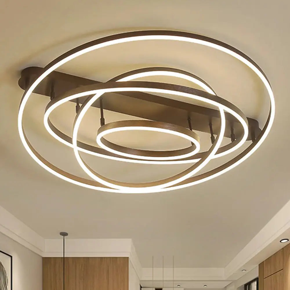 DecorBites™ Contemporary Multi Circle Metal Flush Mount Lamp With 1/2/3 Heads, White/Warm Light