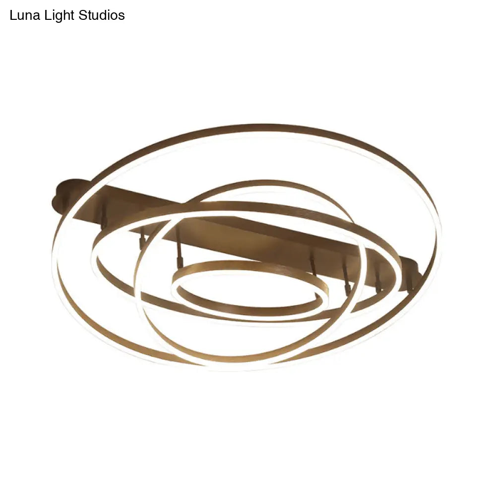 DecorBites™ Contemporary Multi Circle Metal Flush Mount Lamp With 1/2/3 Heads, White/Warm Light